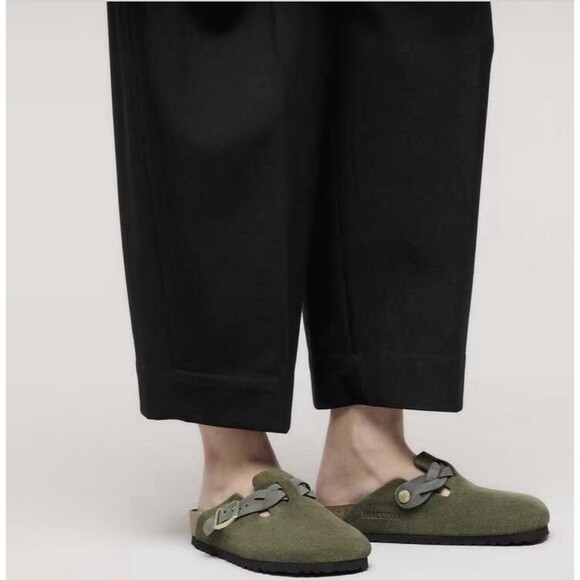 Birkenstock Boston Clogs Braided Shoes Unisex Thyme Suede Size EU 38 US 7 New - Picture 2 of 9